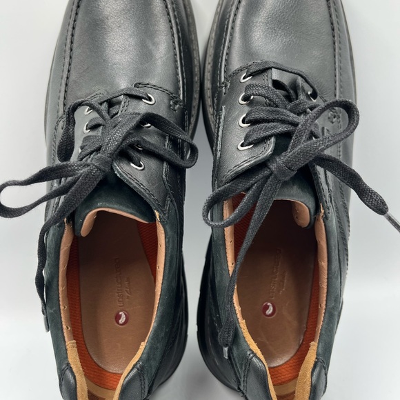 Men’s Clark’s Unstructured Black Leather Oxfords Size 11 - Picture 6 of 16
